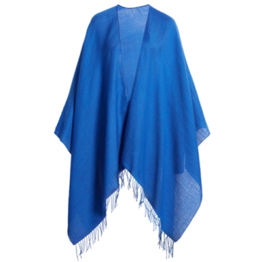 RAG & BONE poncho Jacquard Poncho In Blue Multi one size Blue - Picture 1 of 8
